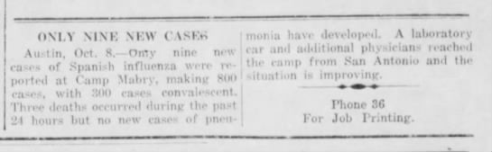 Spanish Flu The Eagle Oct. 8, 1918.jfif